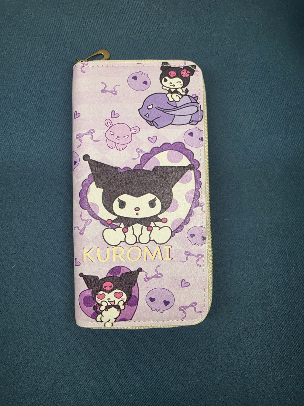 Large Kuromi Purple Character Zip Wallet